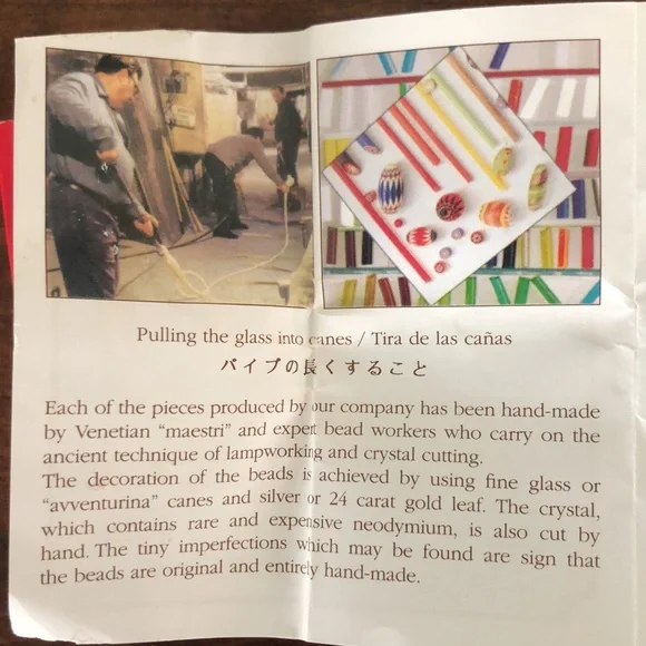 BEAUTUFUL HAND CRAFTED ITALIAN CRYSTAL EARRINGS BY VEECHIA MURANO - Picture 10 of 14